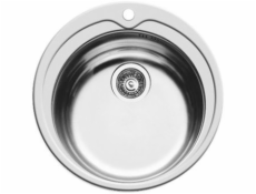 Pyramis Kiba 1B steel sink 100053701 smooth polished  1 bowl  48.5 cm diameter  silver