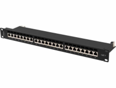 Lanberg patch panel 24 port 1U Cat.7 FTP Black PPS7-1024-B