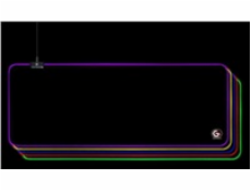 GEMBIRD Podložka pod myš MP-GAMELED-L, USB, RGB podsvícení, herní, 300x800mm, látková, černá