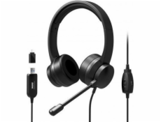 Port Designs 901605 PORT CONNECT - Stereo headset s mikrofónom, USB-A/USB-C, čierna