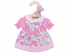Hračka Bigjigs Toys Růžové květinové šaty pro panenku 28 cm