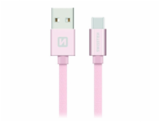 Swissten Kabel Textile Usb-C 1,2 M Pink