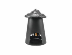 Lucerna strašidelný dům, černá, 23 cm
