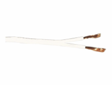 Kabel reproduktorový, 2x 1,5qmm, plochý bílý, cena / m