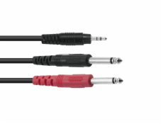 Kabel 3,5 Jack / 2x Jack ECO, délka 1,5m, černý