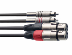 Stagg STC060CMXF, kabel dvojitý XLR/RCA, 0,6m
