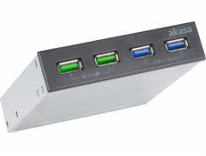 AKASA přední panel HUB 4 Port USB nabíjecí panel s dual Quick Charge 3.0 a dual USB 3.1 porty AKASA přední panel HUB 4 Port USB nabíjecí panel s dual Quick Charge 3.0 a dual USB 3.1 porty