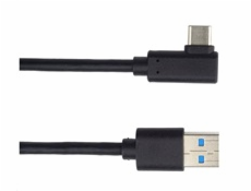 PREMIUMCORD Kabel USB typ C/M zahnutý konektor 90° - USB 3.0 A/M, 3m