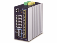 PLANET IP30 Industrial L3 8-Port Managed Gigabit Ethernet (10/100/1000) Blue  White