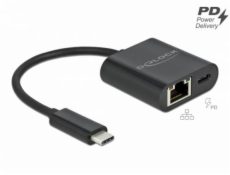 Adaptér DeLOCK USB-C na gigabitovú LAN s portom PD