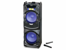 Reproduktor AKAI, DJ-S5H, přenosný, dvojitý port USB a SD, duální ovládání hlasitosti, Bluetooth, FM, dálkové ovládání, bezdrátový mikrofon, LED displej, AUX IN, 400 W