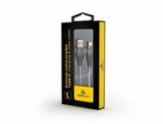 GEMBIRD Kabel CABLEXPERT USB 2.0 AM na Type-C kabel (AM/CM), 1m, opletený, bílo-strříbrný, blister, PREMIUM QUALITY