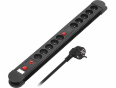Maclean Energy predlžovací kábel 10 zásuviek 1,5 m čierny (mce10)