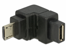 Delock adaptér USB 2.0 Micro-B samec > USB 2.0 Micro-B samica pravouhlá dole