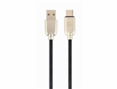 GEMBIRD Kabel CABLEXPERT USB 2.0 AM na Type-C kabel (AM/CM), 1m, pogumovaný, černý, blister, PREMIUM QUALITY