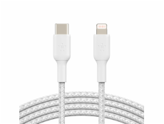 Kabel Braided USB-C Lightning 1m biały