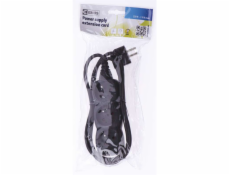 Predlžovací kábel 1,5m / 3 zásuvky / čierny / PVC / 1mm2