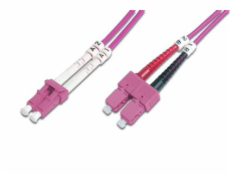 DIGITUS Fiber Optic Patch Cord, LC to SC, Multimode OM4 - 50/125 µ, Duplex, color RAL4003 Length 10m