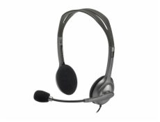 Logitech Headset Stereo H111/ drátová sluchátka + mikrofon/ 3,5 mm jack/ šedá