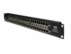 Patch panel POE cat.5e 24p 1U Black stíněný, 19  rack