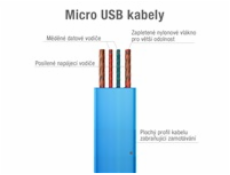 AVACOM MIC-120B kabel USB - Micro USB, 120cm, modrá