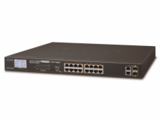 Planet FGSW-1822VHP PoE switch, 16x100,2x1000-TP/SFP, LCD, VLAN, IEEE 802.3at<300W