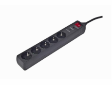GEMBIRD SPG-5-C-5 surge protector 5 sockets self diagnostic indicator VDE approved german plug power cord 1.5m
