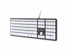 GEMBIRD KB-MCH-02-BKW Multimedia X-scissor keyboard USB US layout black body white keys