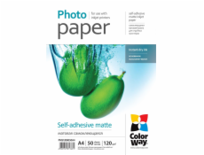 COLORWAY fotopapír/ matte self-adhesive 120g/m2, A4/ 50 kusů