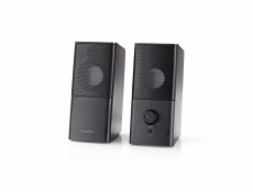 NEDIS herní reproduktory/ 2.0/ výkon 18 W/ 3,5 mm jack/ USB/ ABS/ černé