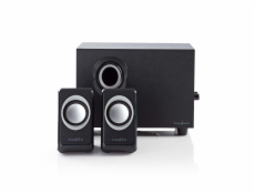 NEDIS PC reproduktory/ 2.1/ výkon 33 W/ 3,5 mm jack/ USB/ ABS/ dřevo/ černé