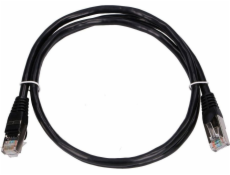 EXTRALINK EXTRALINK LAN PATCHCORD CAT.5E FTP 1M FÓLIOVANÁ RÚROVANÁ PÁROVÁ HOLÁ MEDENÁ ČIERNA