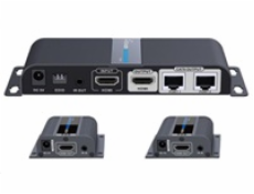 PremiumCord HDMI 1-2 splitter+extender po CAT6/6a/7, FULL HD, 3D