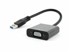 Gembird adaptér USB 3.0 (M) na VGA (F), černý, blistr