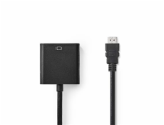 Nedis CCGB34900BK02 - HDMI™ – VGA Kabel | Konektor HDMI™ - VGA Zásuvka + 3,5mm výstup | 0,2 m | Černá barva