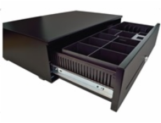 Pokladní zásuvka SK-500C - s kabelem, pořadač 6/8, 9-24V, černá
