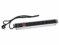 19  napájecí panel OC 5x230V+2xIEC 2m PPO SW Black