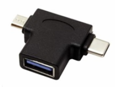 Adaptér USB3.0 female na dva konektory USB 3.1 C/male + micro USB B/male