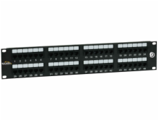 Solarix patch panel 48 x RJ45 CAT6 UTP 350 MHz cerný 2U