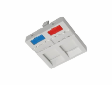 Modul French style Solarix 45x45mm pro 2 keystony přímý bílý