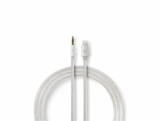 NEDIS Apple Lightning sluchátkový kabel s adaptérem/ Apple Lightning zástrčka – 3,5 mm jack zástrčka/ hliníkový/ 1m