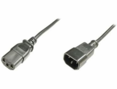 Digitus Predlžovací napájací kábel, C14 - C13 M/F, 5,0 m, H05VV-F3G 1,0qmm, sw