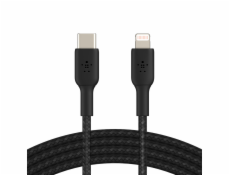 Belkin USB-C kabel s lightning konektorem, 2m, černý - odolný