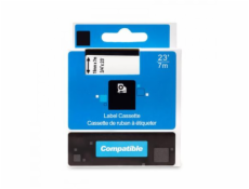 PRINTLINE kompatibilní páska s DYMO 45811, S0720910, 19mm, 7, bílý tisk/černý podklad, D1
