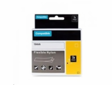 PRINTLINE kompatibilní páska s DYMO 18491, 19mm, 3.5m, černý tisk/žlutý podklad, RHINO, nylonová, flexibilní