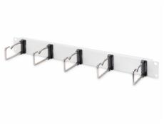 Digitus 1U kabelový spravovací panel 5x ocelové kroužky 40x75 mm, šedé (RAL 7035)
