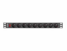LANBERG PDU-09E-0300-BK PDU 1U 16A 9 sockets uni-schuko 3m Black