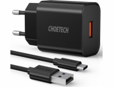Wall Charger Choetech Q5003 18W USB-A (black)
