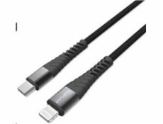 4smarts odolný MFi kabel PremiumCord 20W USB-C/Lightning, délka 25 cm, černá