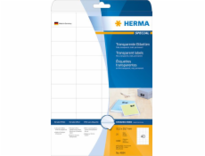 Herma Filmové etikety 4684, A4, 63,5 x 29,6 mm, priehľadná matná fólia, 1000 ks (4684)
